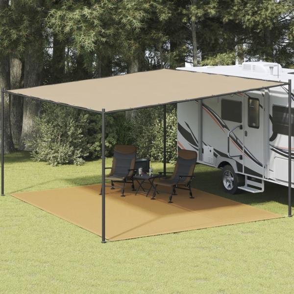 ARDEBO.de - Zeltteppich Sandfarbe 400x500 cm HDPE