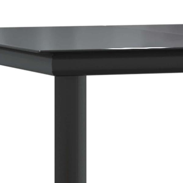 9-tlg. Garten-Essgruppe mit Kissen Schwarz Poly Rattan Glas