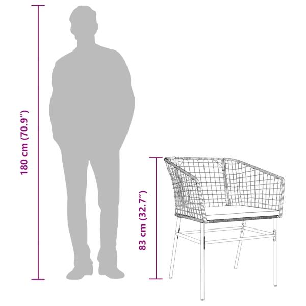 9-tlg. Garten-Essgruppe mit Kissen Schwarz Poly Rattan Glas