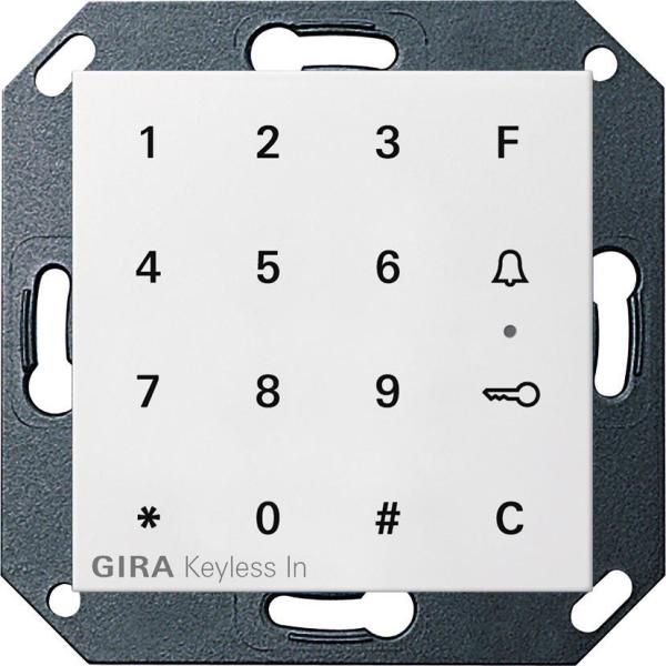 ARDEBO.de Gira 260527 Keyless In Codetastatur, System 55, reinweiß seidenmatt