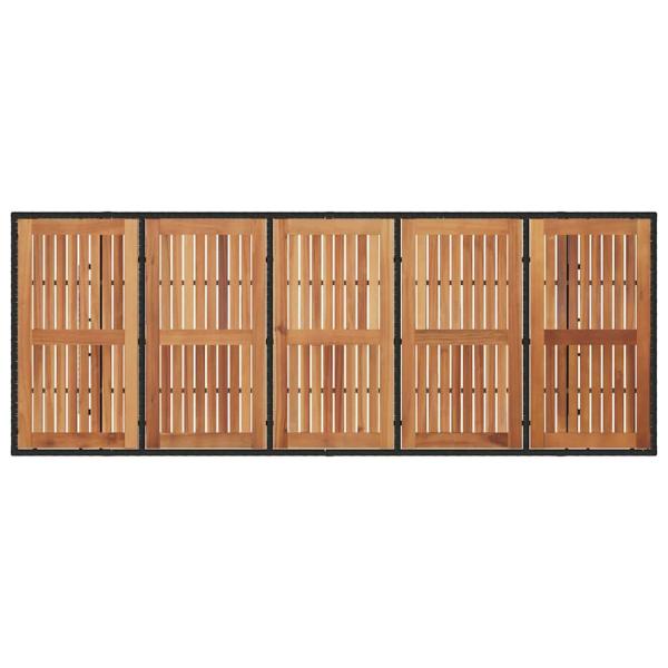 9-teiliges Gartenset Tisch und Stühle Schwarz Poly-Rattan