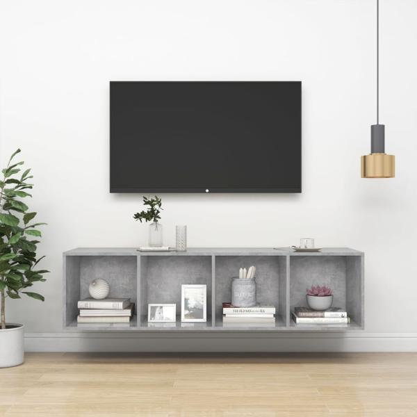 ARDEBO.de - TV-Wandschrank Betongrau 37x37x142,5 cm Holzwerkstoff