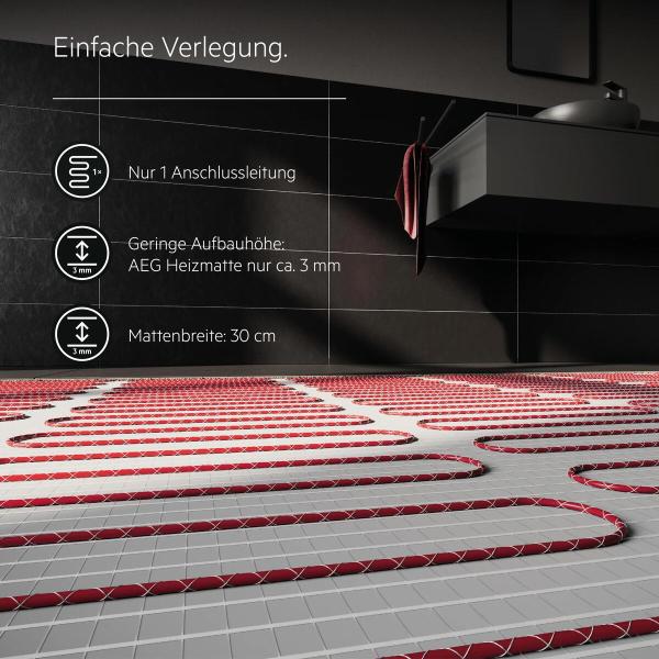 AEG Turbo Thermo Boden TBS TC 200/4, elektrische Fußbodenheizung, 4 m², 200 W/m² (205814)