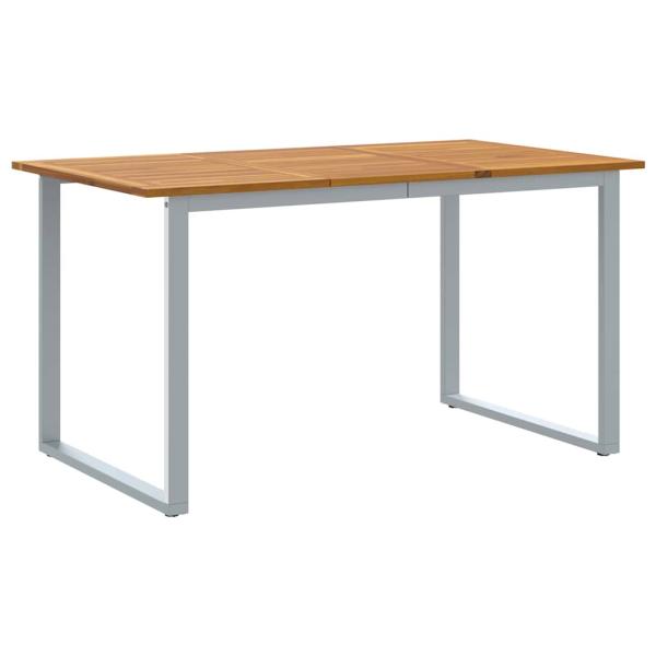 Garten Essgruppe Set mit 7 Teilen Grau, Holz Metall Robust