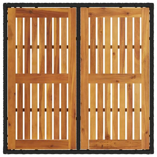 5-teiliges Garten-Essgruppen-Set mit Kissen in Schwarz aus Poly-Rattan