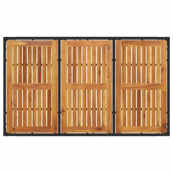 5-teiliges Garten Esszimmer Set mit Kissen Schwarz Poly Rattan