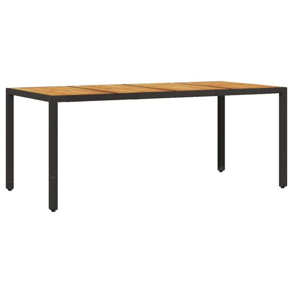 9-teiliges Garten Essset mit Kissen in Schwarz Poly Rattan