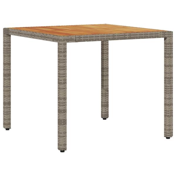 5-teiliges Garten Esszimmer Set mit Kissen Grau Poly Rattan