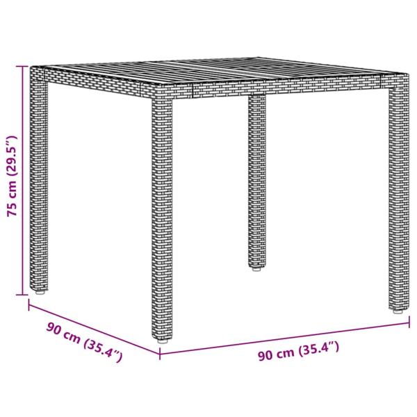5-teiliges Garten Esszimmer Set mit Kissen Grau Poly Rattan