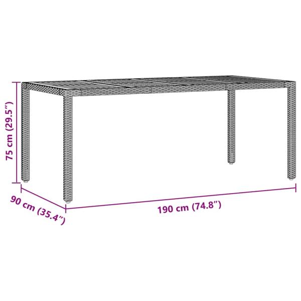 7-teiliges Garten-Eßtisch-Set mit Kissen grau Poly-Rattan