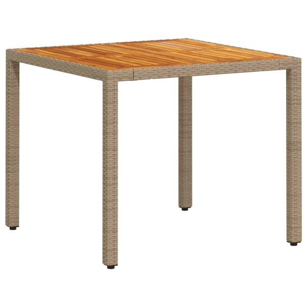 3-teiliges Garten-Essset mit Kissen Beige Poly Rattan
