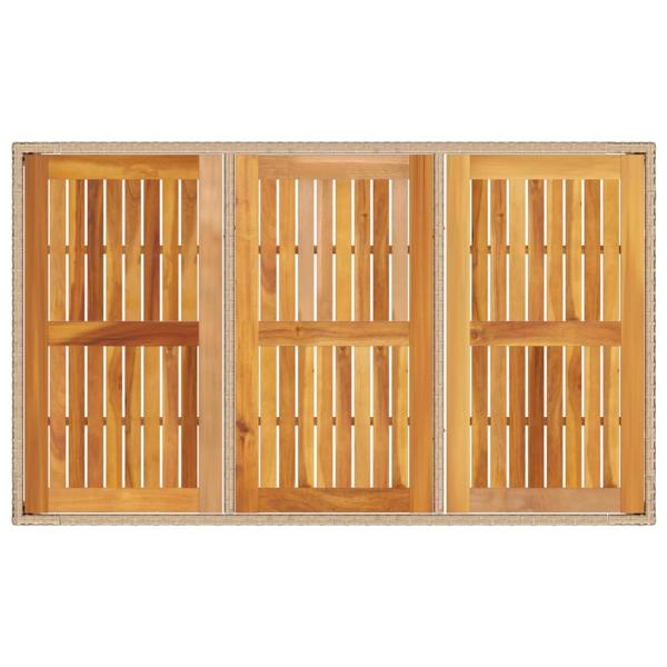 7-teiliges Garten Essset mit Kissen Beige Poly-Rattan