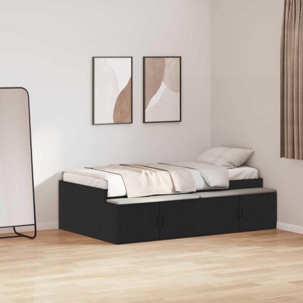 Stauraumbettgestell Schwarz Eiche 100x200 cm