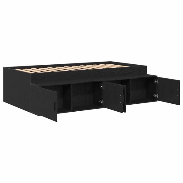 Stauraumbettgestell Schwarz Eiche 100x200 cm