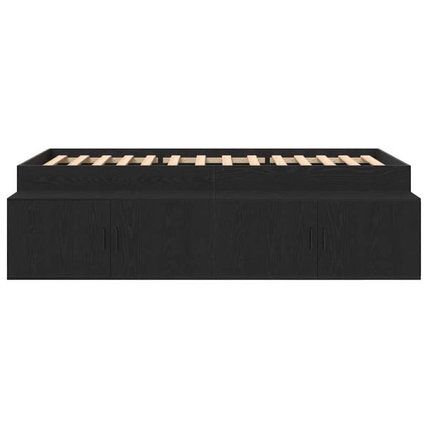 Stauraumbettgestell Schwarz Eiche 100x200 cm