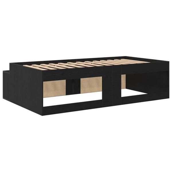 Stauraumbettgestell Schwarz Eiche 100x200 cm