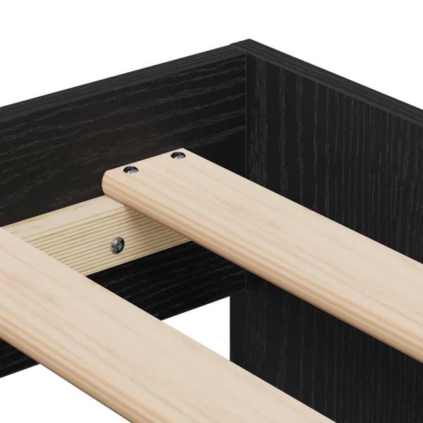Stauraumbettgestell Schwarz Eiche 100x200 cm
