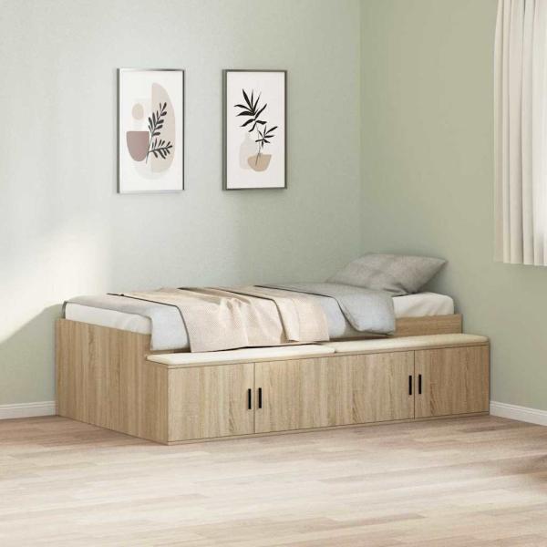 Stauraum-Bettgestell Sonoma Eiche 100x200 cm