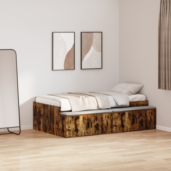 Stauraumbettgestell Geräucherte Eiche 100x200 cm