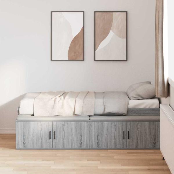 Stauraumbettgestell Graues Sonoma 100x200 cm