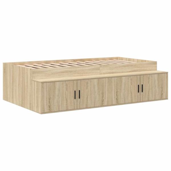 Stauraum Bettgestell Sonoma Eiche 90x200 cm