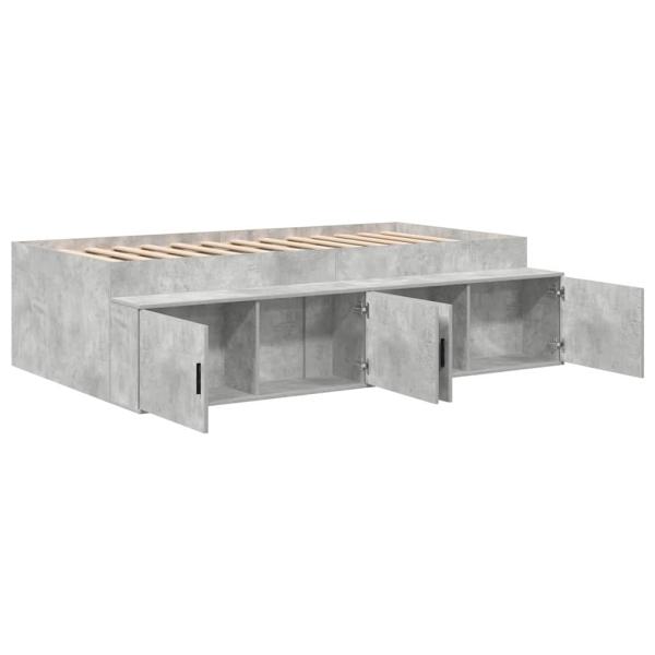 Bettrahmen mit Stauraum Beton grau 90x200 cm