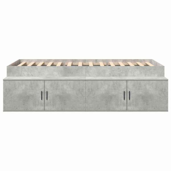 Bettrahmen mit Schubladen Beton Grau 90 x 200 cm Holzwerkstoff