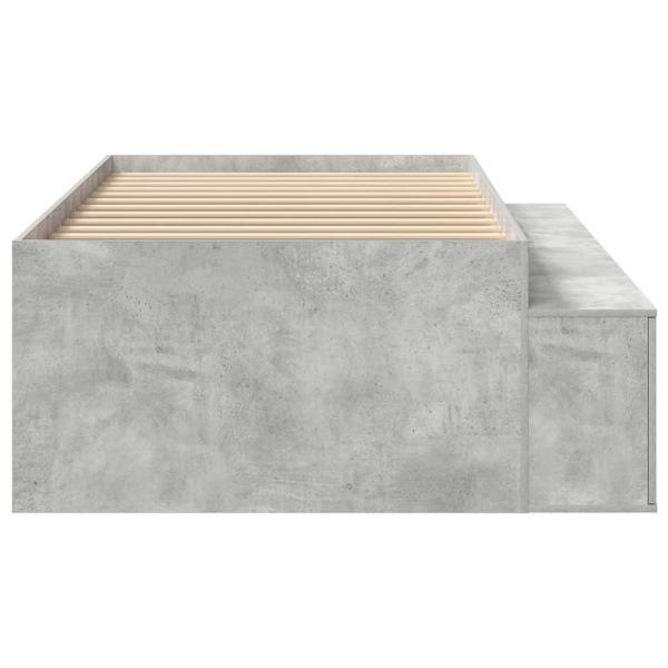 Bettrahmen mit Stauraum Beton grau 90x200 cm