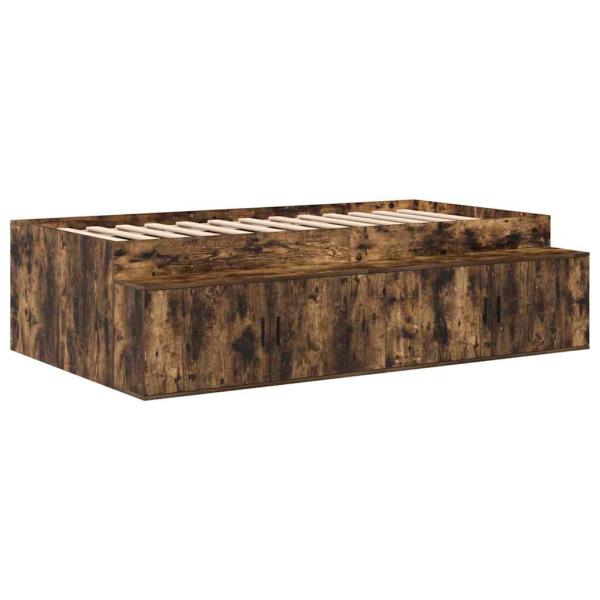 Stauraum Bettgestell Geräucherte Eiche 90x200 cm