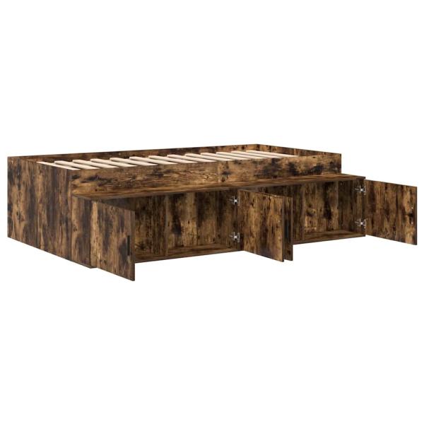 Stauraum Bettgestell Geräucherte Eiche 90x200 cm
