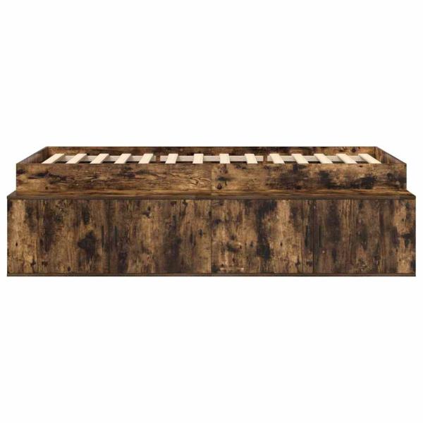 Stauraum Bettgestell Geräucherte Eiche 90x200 cm