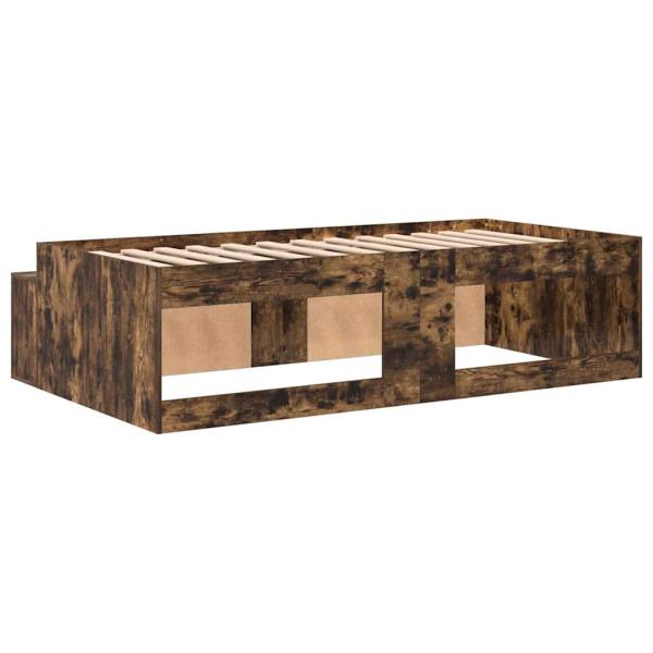 Stauraum Bettgestell Geräucherte Eiche 90x200 cm