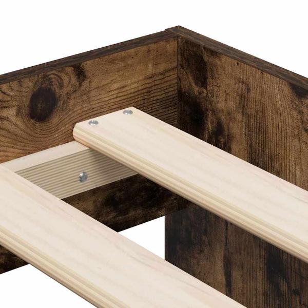 Stauraum Bettgestell Geräucherte Eiche 90x200 cm