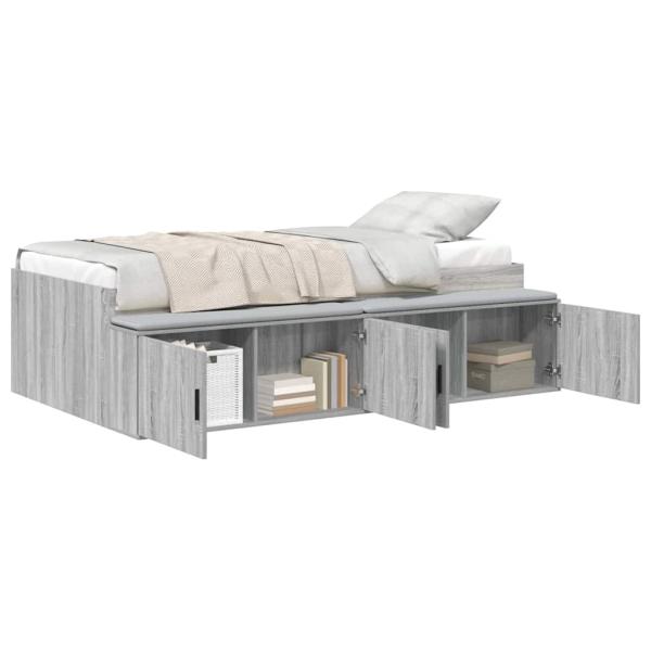 Stauraum-Bettgestell Grau Sonoma 90x200 cm