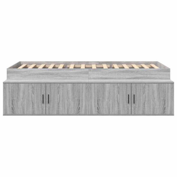 Stauraum-Bettgestell Grau Sonoma 90x200 cm