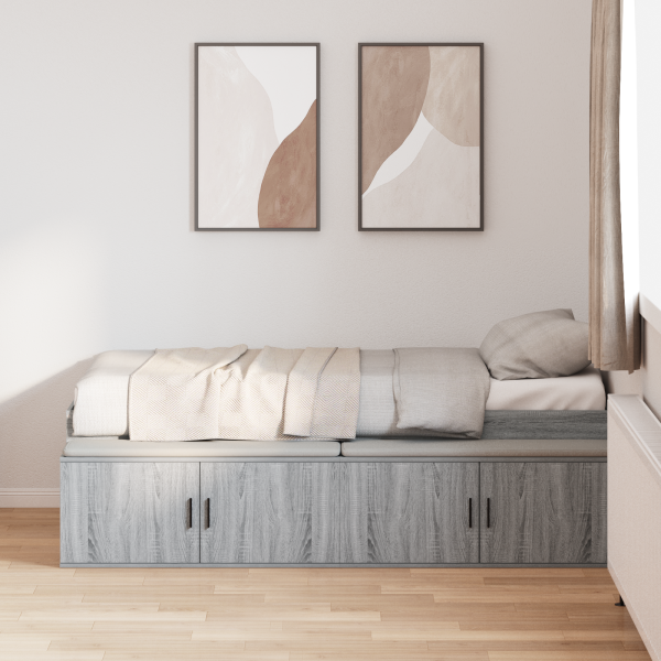Stauraum-Bettgestell Grau Sonoma 90x200 cm