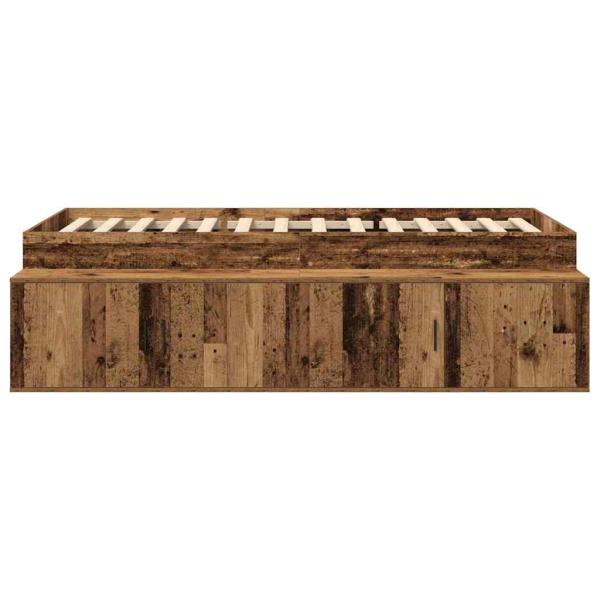 Bettrahmen mit Schubladen Altholz 90 x 200 cm Holzwerkstoff