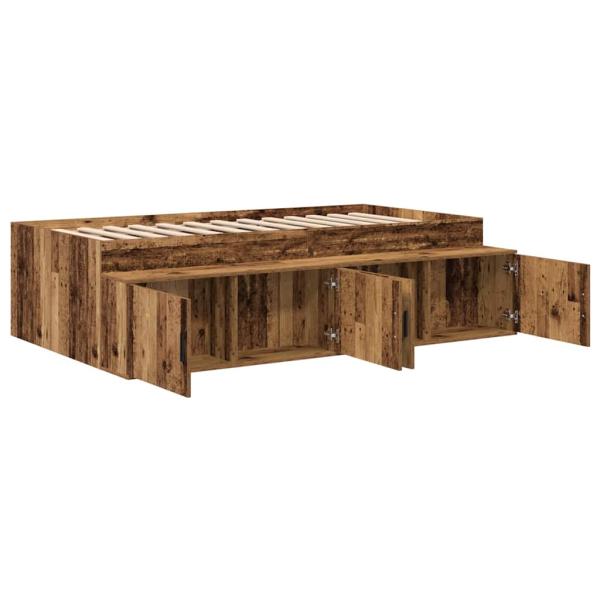 Stauraumbettgestell Altholz 90 x 200 cm