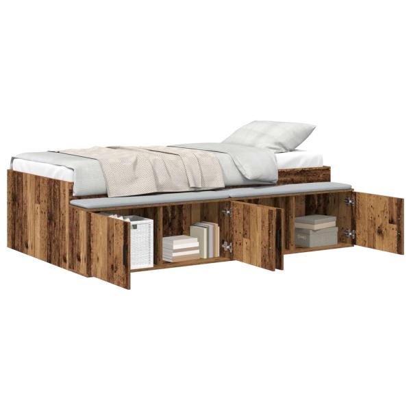 Stauraumbettgestell Altholz 90 x 200 cm