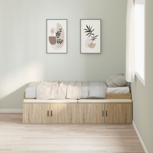 Stauraum Bettgestell Sonoma Eiche 80x200 cm