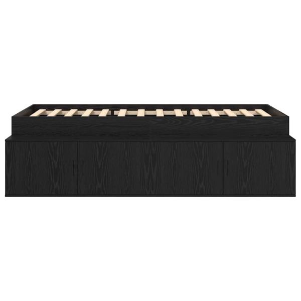 Stauraum Bettgestell Schwarz Eiche 90x190 cm