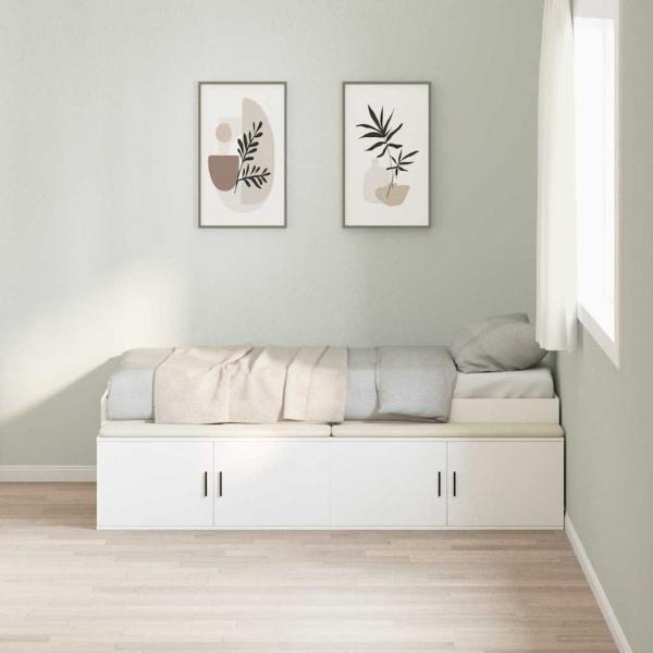 Stauraum-Bettrahmen Weiß 75x190 cm