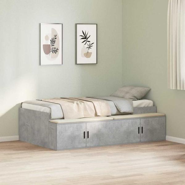 Bettrahmen mit Schubladen Beton Grau 70 x 190 cm Holzwerkstoff