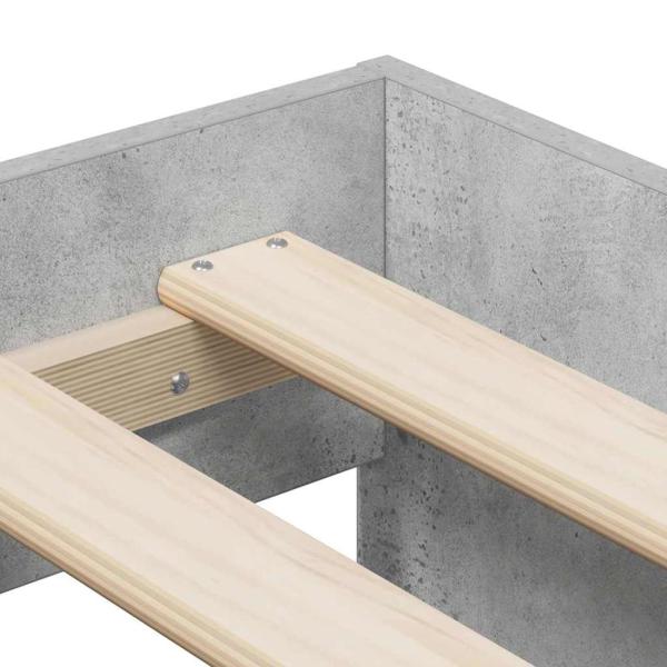 Bettrahmen mit Schubladen Beton Grau 70 x 190 cm Holzwerkstoff