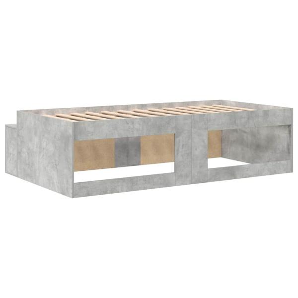 Bettrahmen mit Schubladen Beton Grau 70 x 190 cm Holzwerkstoff