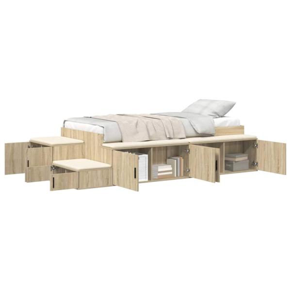 Stauraum Bettgestell Sonoma Eiche 100x200 cm