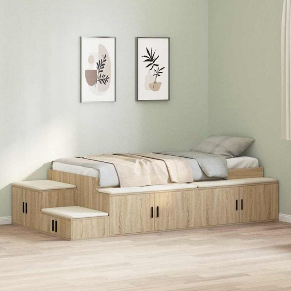 Stauraum Bettgestell Sonoma Eiche 100x200 cm