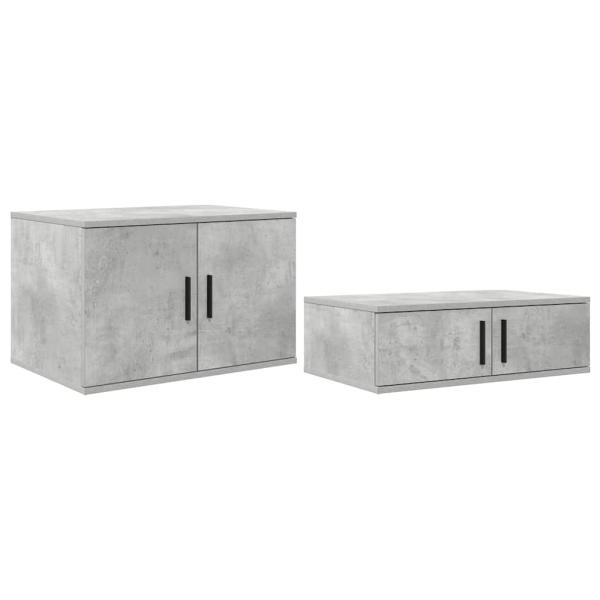Bettgestell mit Stauraum Beton grau 100x200 cm