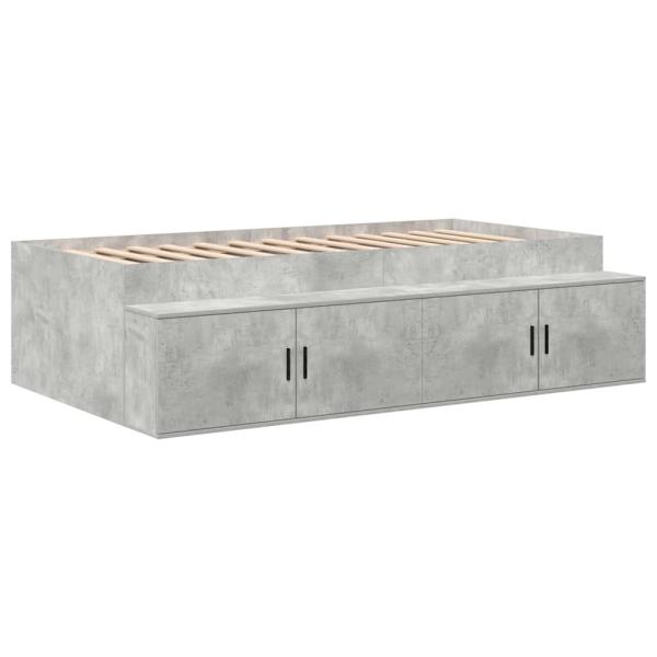 Bettgestell mit Stauraum Beton grau 100x200 cm