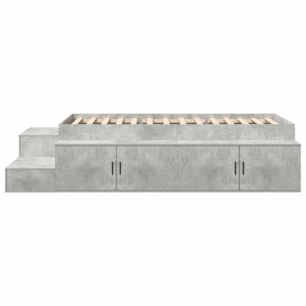 Bettgestell mit Stauraum Beton grau 100x200 cm